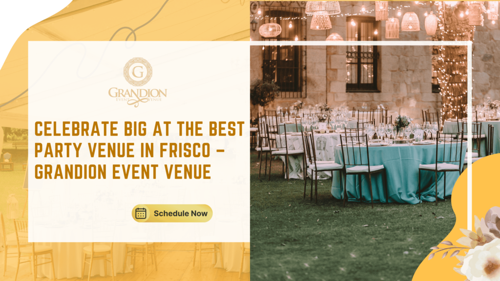 Decorated event hall at Grandion Event Venue in Frisco, perfect for hosting big celebrations and parties.